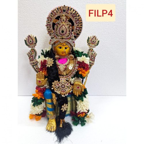 Varalakshmi Ammavari Idol Yellow Colour with Maroon Border
