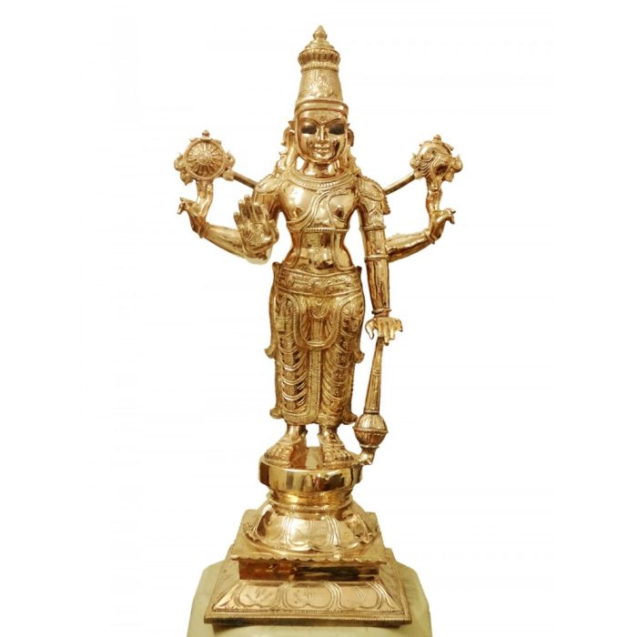 Sri Devi Budevi Sametha Venkateshwara Swamy Brass Idol - Image 3