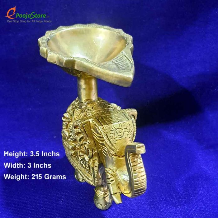 Antique Brass Elephant Lamp - Image 3