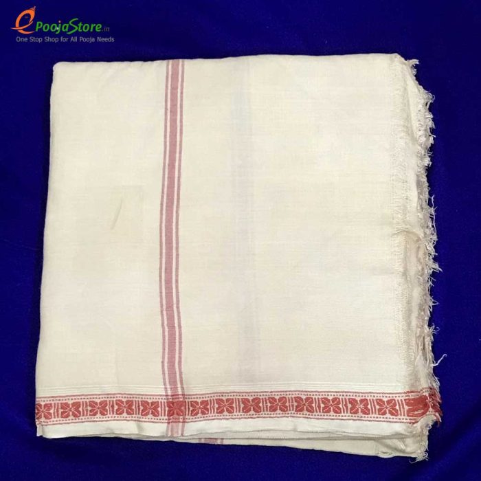 Nara Pattu Dhothi With Rudraksha Border - Image 2