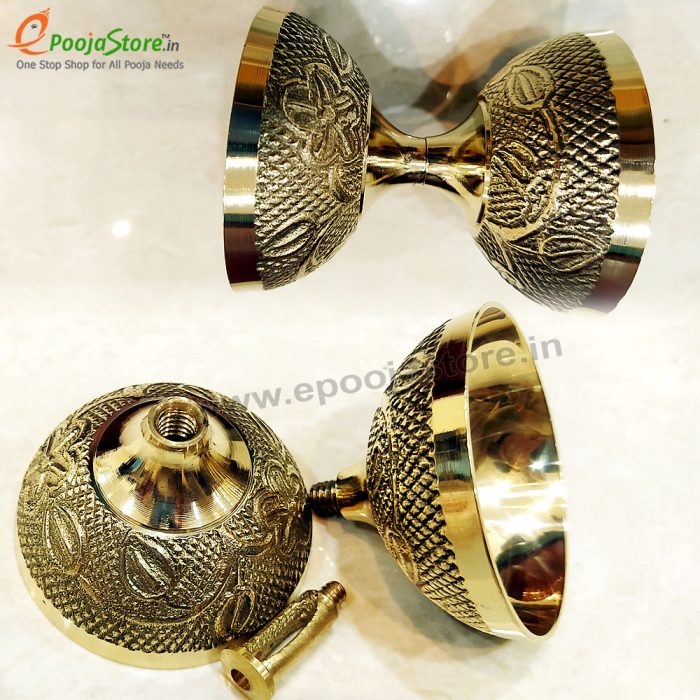 Pure Brass Diya, Oil Lamp Kuber Diya, Deepam, Deepak Small Size (Pack of 1) - Image 2