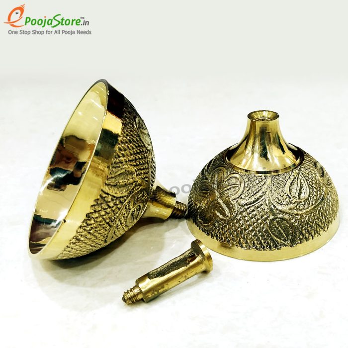 Pure Brass Diya, Oil Lamp Kuber Diya, Deepam, Deepak Medium Size (Pack of 1) - Image 2