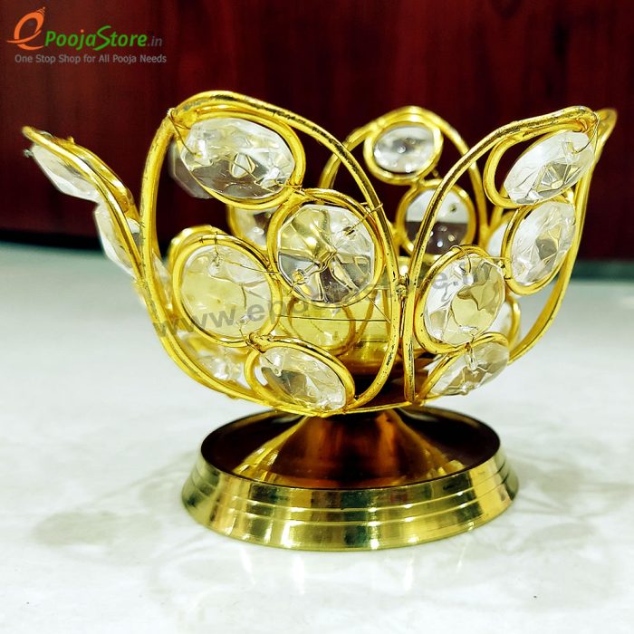 Brass Diyas with Crystal Design - Image 2