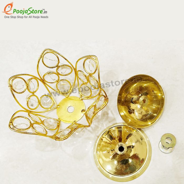 Brass Diyas with Crystal Design - Image 3