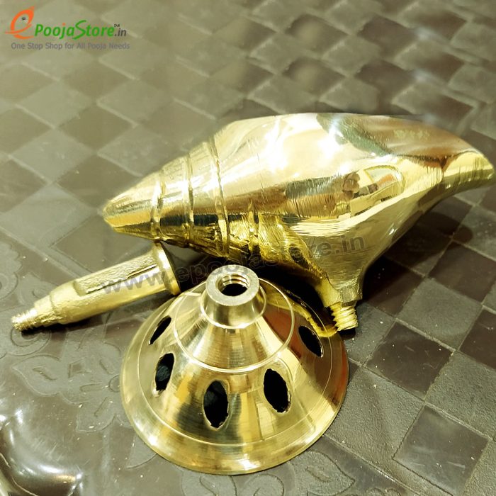 Shanku Designed Brass Diya (Pack Of 1Pc) - Image 2
