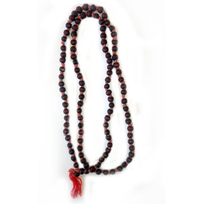 Tulasi Mala (Red Colour with Round Beads) With Brahma Mudi