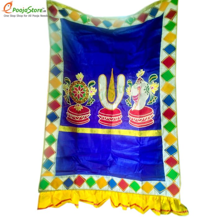 Satin Perumal Temple Curtain, Temple Velvet Curtain - Image 4
