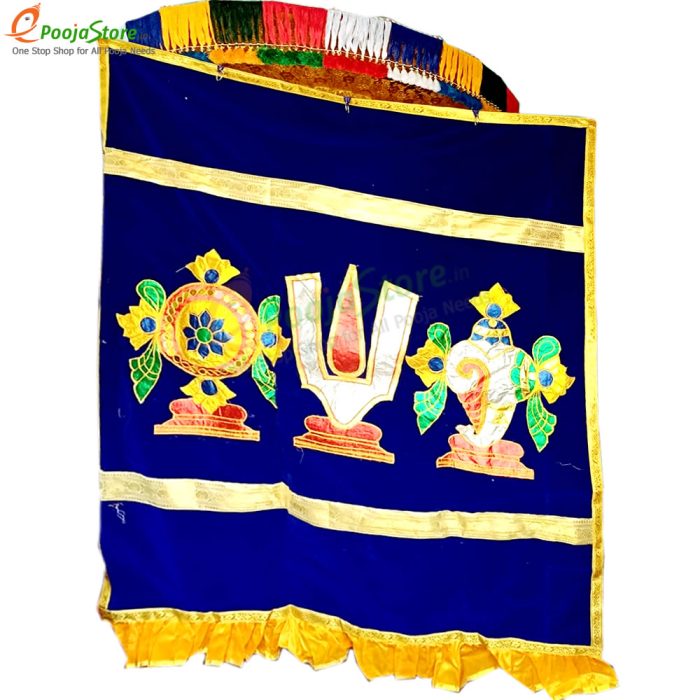 Satin Perumal Temple Curtain, Temple Velvet Curtain - Image 5