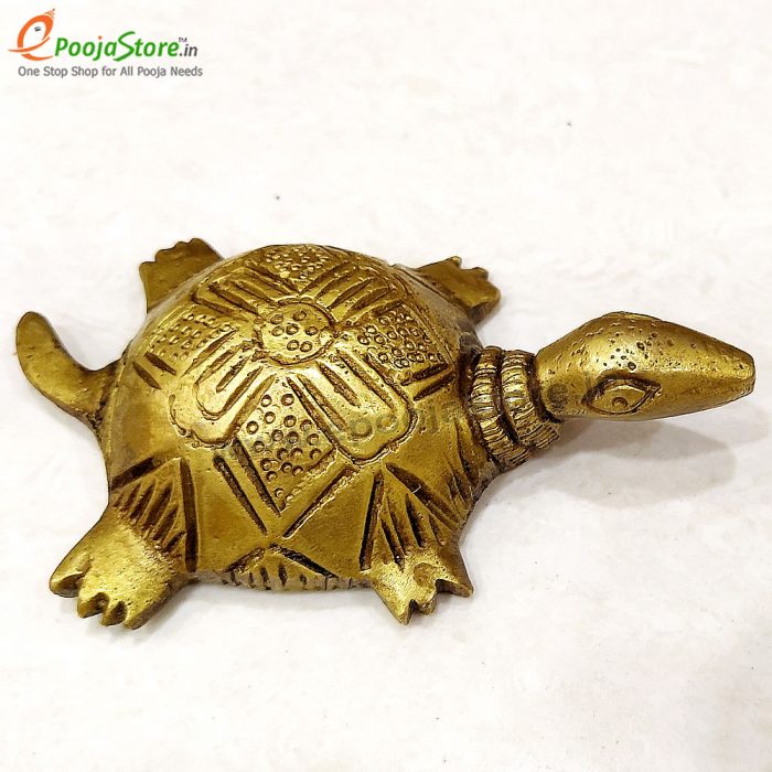 Pure Brass Vastu Fengshui Tortoise With Plate For Good Luck (Big) - Image 2