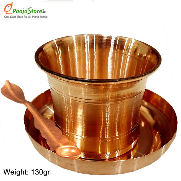 Pure Copper Panchapatra / Achmani Pali Set for Rituals - Image 2