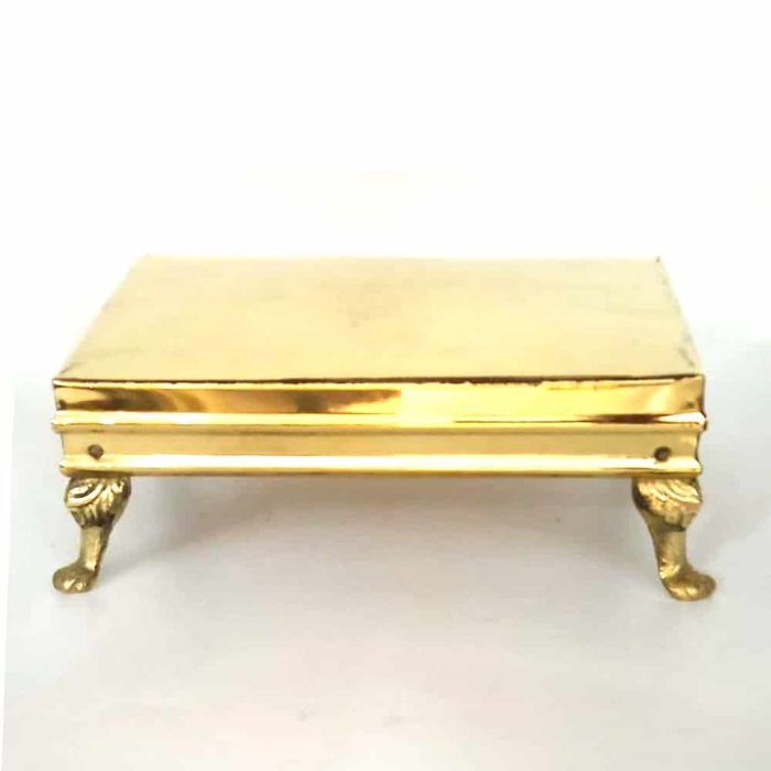 Brass Handcrafted Traditional Pooja Chowki (8/2inches) - Image 3