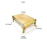 Brass Handcrafted Traditional Pooja Chowki (8/2inches) - Image 2