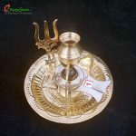 Shivalingam & Brass Plate Kalash With Tripod - Image 2