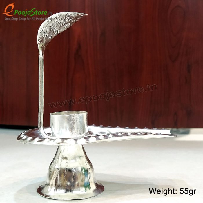 Silver Coated  Shivalingam Stand - Image 3