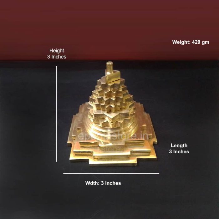 Sri Chakram Pure Brass (Meru 3 Inches) - Image 2