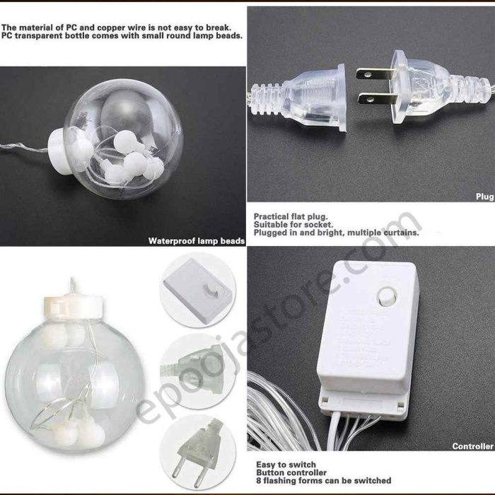 Indoor and Outdoor Window Curtain String Lights - Image 4
