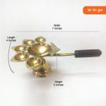 Pancha Arathi With Wood Handle Brass  (7 inches) - Image 2