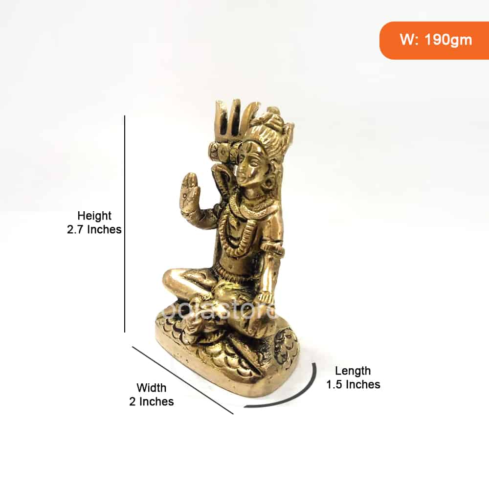 Shiva Bhagavan With Trishul Idol (2.7 inches) - Image 2
