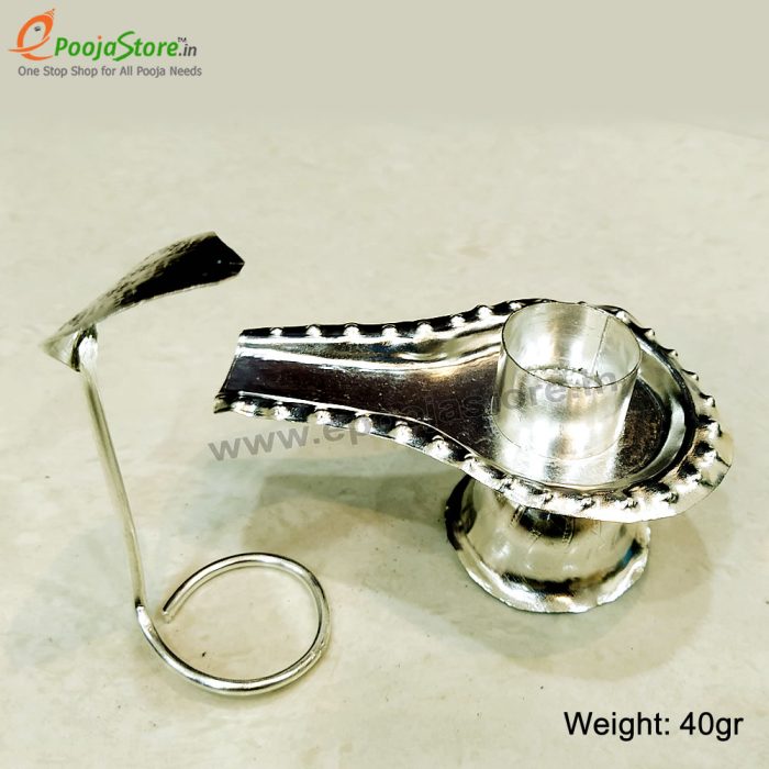 Silver Coated  Shivalingam Stand - Image 5