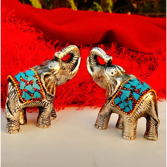 Antique German silver up trunk elephant pair - Image 2