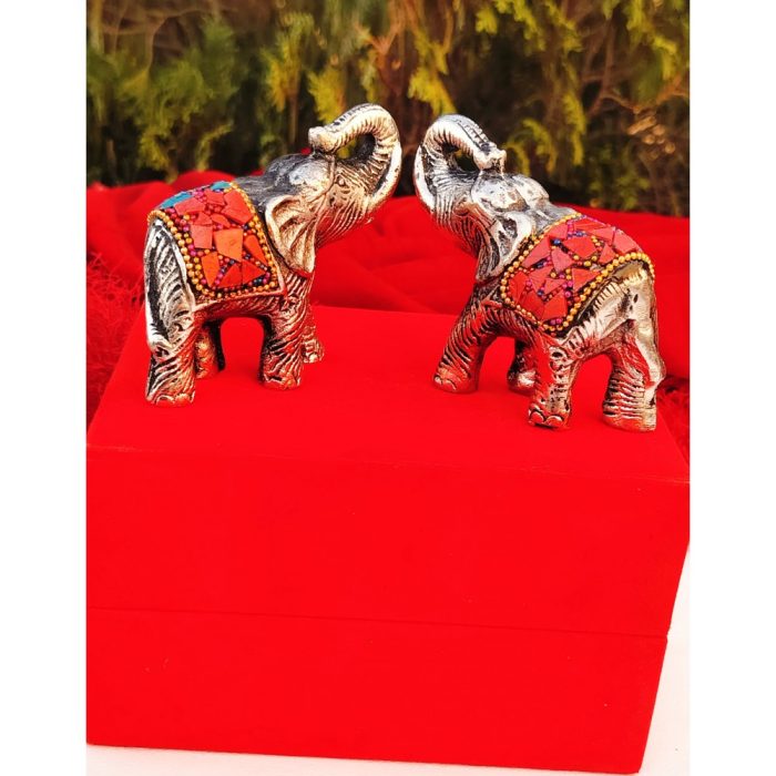 Antique German silver up trunk elephant pair - Image 3