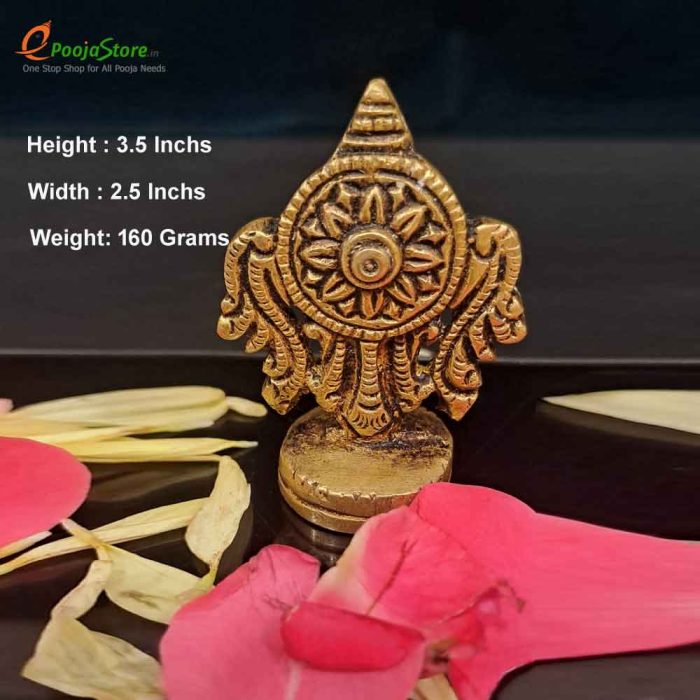 Brass Small Shankh Chakra Set - Image 2