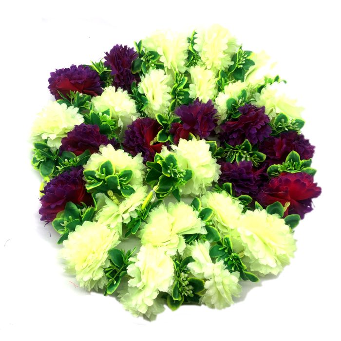 Decorative Artificial Flowers White and Purple Colour (73 Inchs) - Image 2