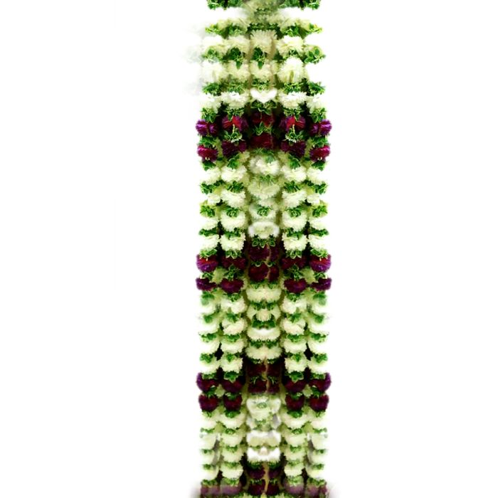 Decorative Artificial Flowers White and Purple Colour (73 Inchs) - Image 3