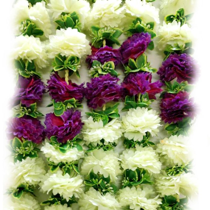 Decorative Artificial Flowers White and Purple Colour (73 Inchs) - Image 4