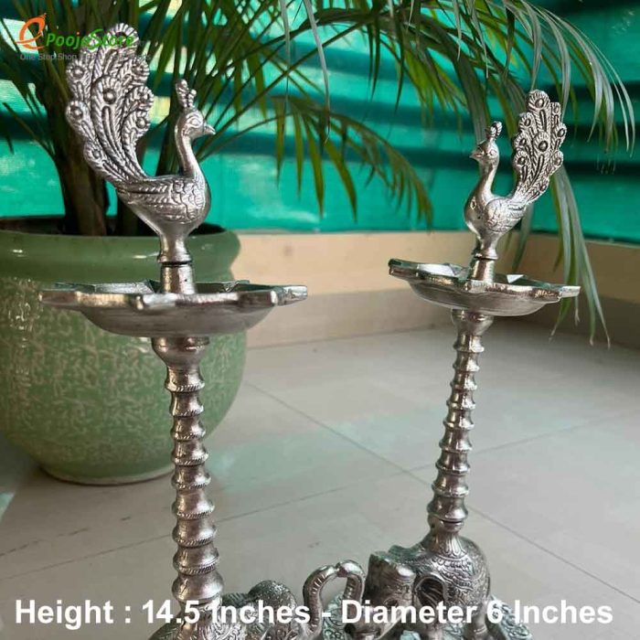 Mangalachari Elephant Samayees With Plate(Pair) - Image 2