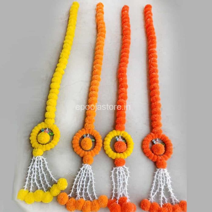 Artifical Marigold Flowers Hangings Ring - Image 3