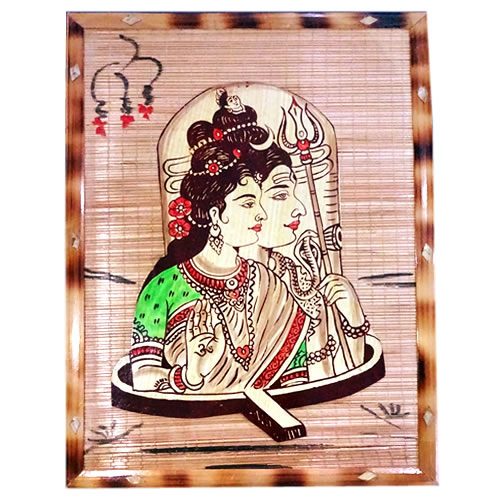 Shiva Parvathi Decorative Bamboo Frame