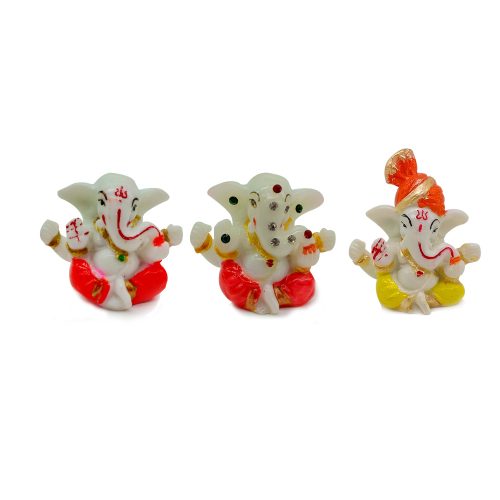 Combo Set of Lord Ganesha Idols for Car Dashboard