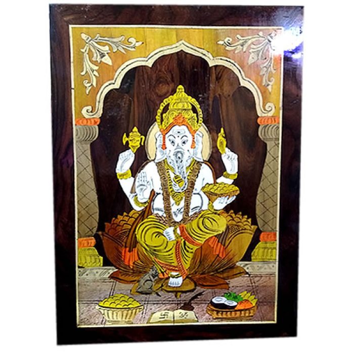 Ganesha (Rosewood Curved Painting) - Image 2