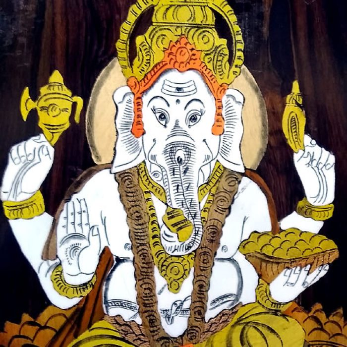 Ganesha (Rosewood Curved Painting) - Image 3