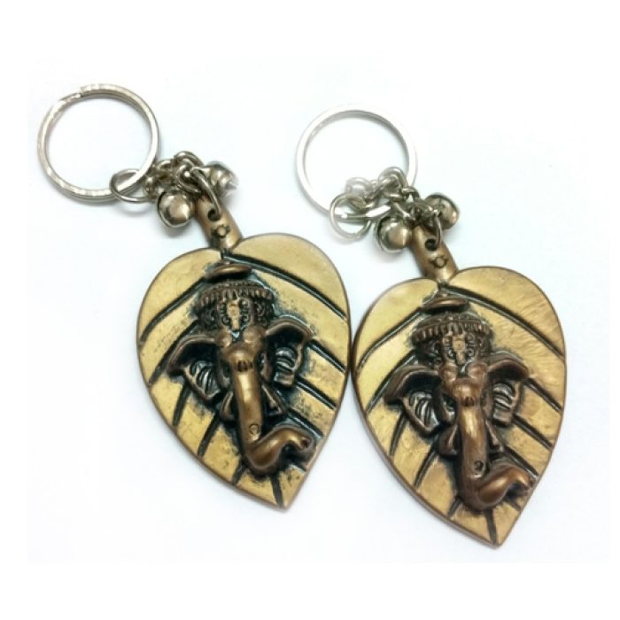 Ganesha with Leaf Key Chain - Image 2