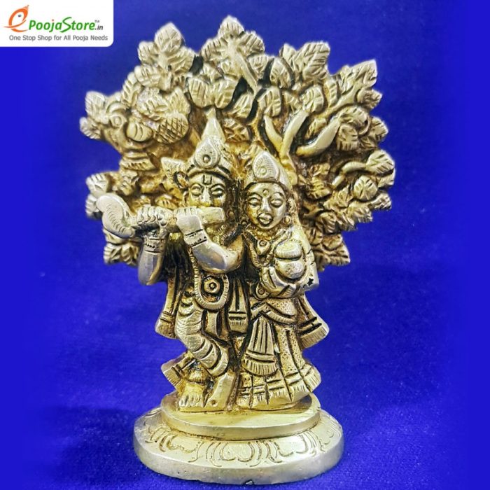 Pure Brass Ponnu Radha Krishna Idols - Image 2