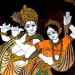 Dancing Radha Krishna (Rosewood Curving Painting) (12/18 Size) - Image 2