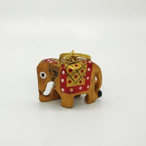 Wooden Elephant Key Chain